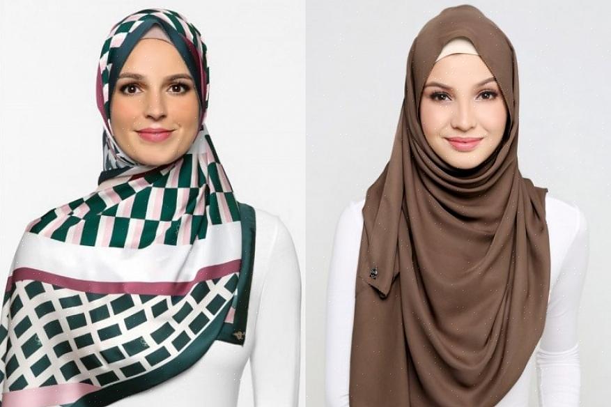 De tynne muslimske kvinnene kan bruke instant hijab-modellen for å få kroppen til å se mer proporsjonal ut